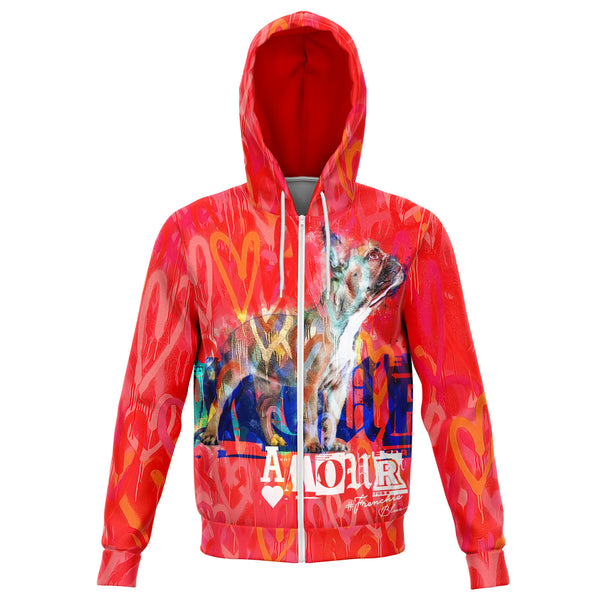 Frenchie French Bulldog Art Hoodie 'Amour'